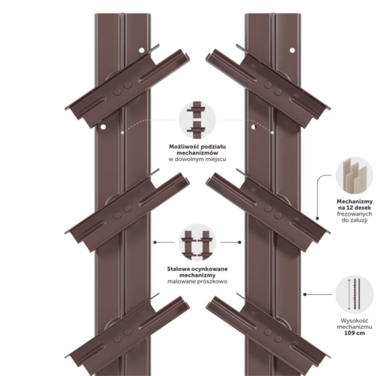 Terrassejalousi 150x109 cm Brun Gran