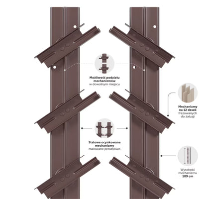 Terrassejalousi 150x109 cm Brun Gran