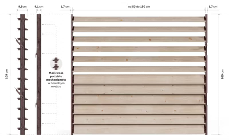 Terrassejalousi 150x109 cm Brun Gran