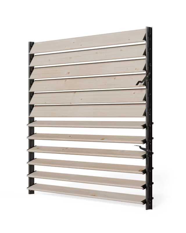 Terrassejalousi Sæt 70x109 cm Sort Gran