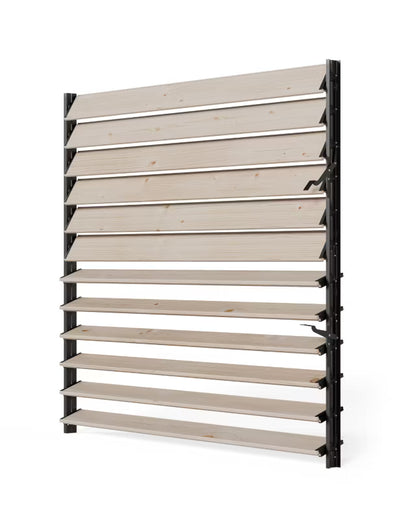 Terrassejalousi Sæt 70x109 cm Sort Gran