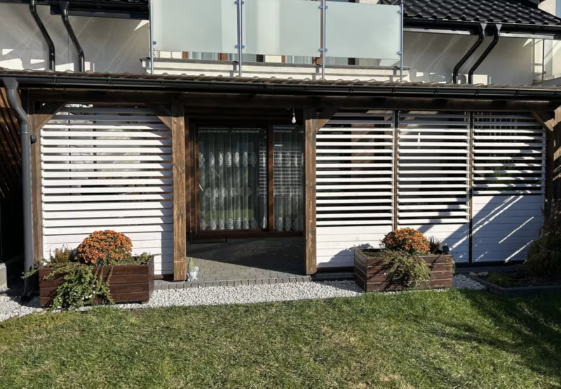 Terrassejalousi Sæt 70x109 cm Sort Gran
