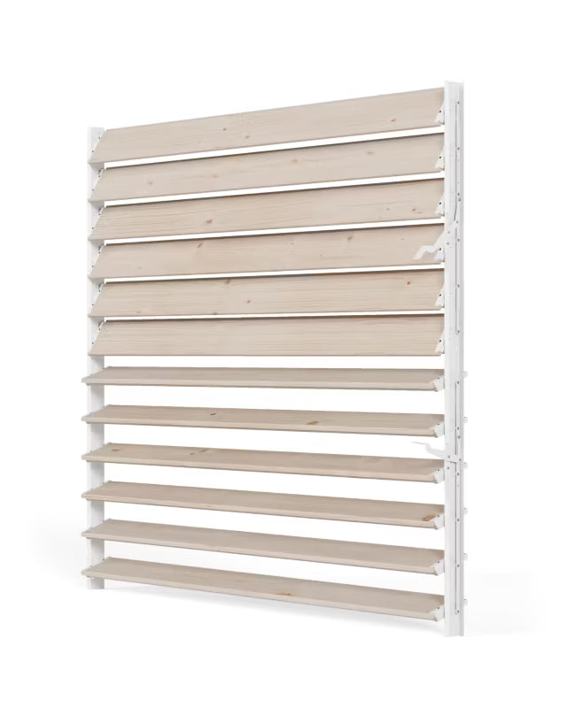 Terrassejalousi Sæt 80x109 cm Hvid Stål med 12 Granbrædder