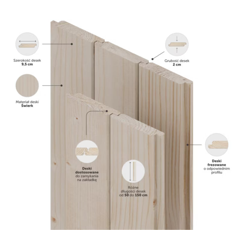 Terrassejalousi Sæt 90x109 cm Træ Gran