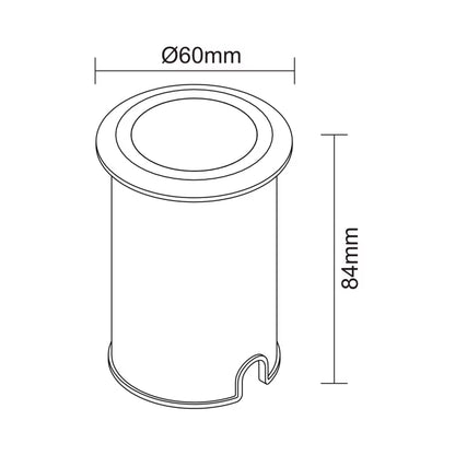 Terrasselampe 60 mm Sort IP66K