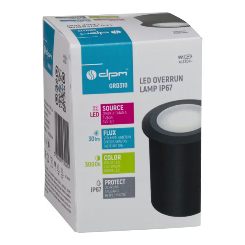 Terrasselampe 60 mm Sort IP66K