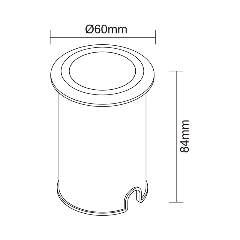 Terrasselampe 60 mm Sort IP66K
