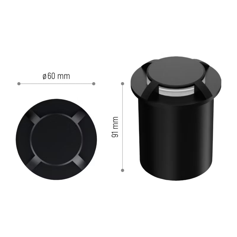 Terrasselampe 6 cm LED 80 lm Varm Hvid Sort
