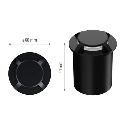 Terrasselampe 6 cm LED 80 lm Varm Hvid Sort
