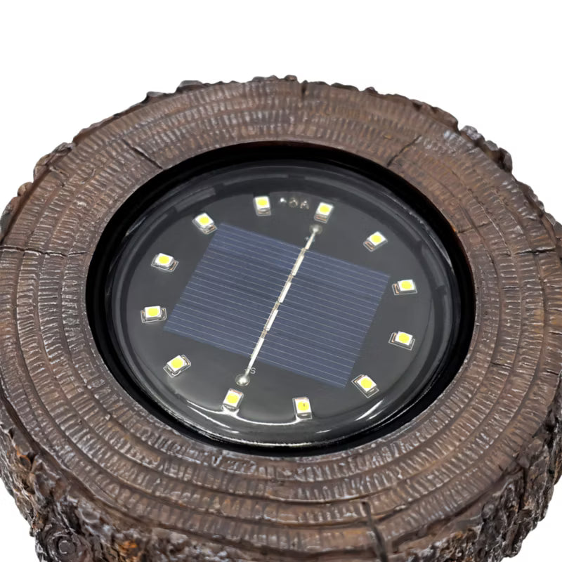 Terrasselampe Solcelle LED Ø13,3 cm Mørkt Træ IP65