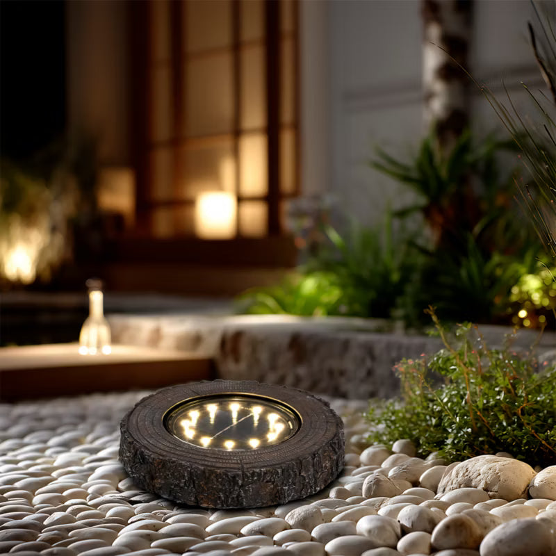 Terrasselampe Solcelle LED Ø13,3 cm Mørkt Træ IP65