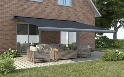 Terrassemarkise Automatisk 500x300 cm Grå