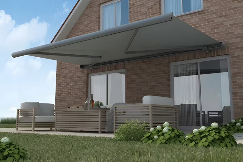 Terrassemarkise Automatisk 500x300 cm Grå