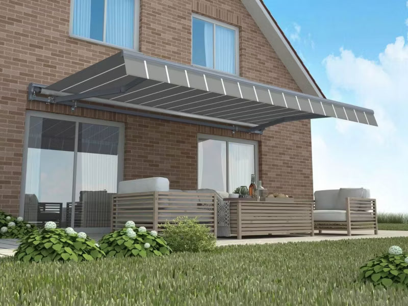 Terrassemarkise Automatisk 500x300 cm Grå