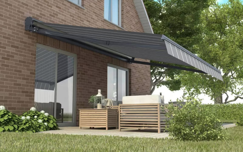 Terrassemarkise Automatisk 500x300 cm Grå