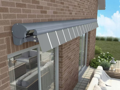 Terrassemarkise Automatisk 500x300 cm Grå