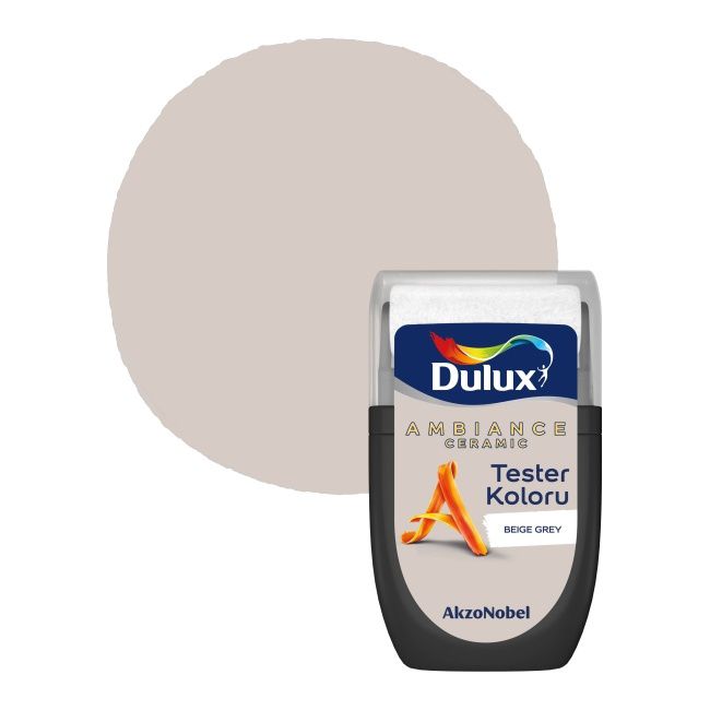 Tester af maling Dulux Ambiance Ceramic beige grå 0,03 l