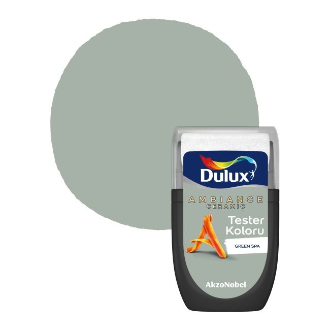 Tester af maling Dulux Ambiance Ceramic green spa 0,03 l