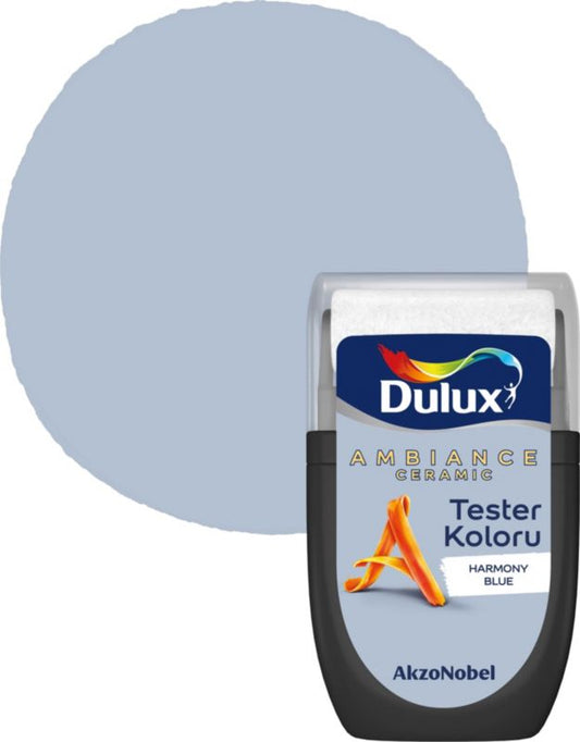 Tester af maling Dulux Ambiance Ceramic harmony blue 0,03 l