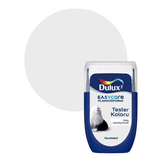 Tester maling Dulux EasyCare hvid skandinavisk 0,03 l