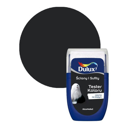 Dulux testmaling til vægge og lofter sort på hvid 0,03 l