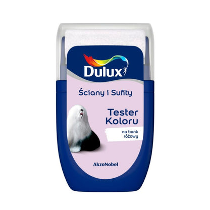 Dulux tester til vægge og lofter i farven 'På den sikre side pink' 0,03 l