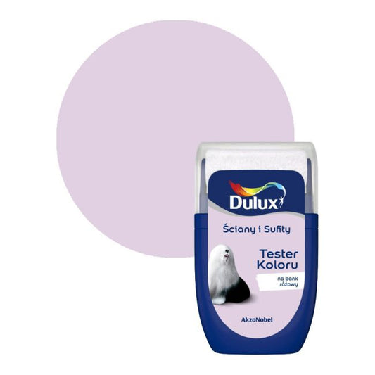 Dulux tester til vægge og lofter i farven 'På den sikre side pink' 0,03 l