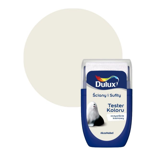 Dulux væg- og loftmaling tester i farven 'Selvfølgelig Kremet' 0,03 l