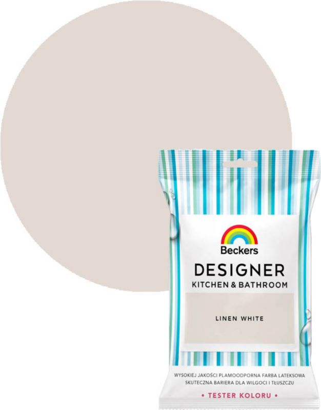 Tester af farve Beckers Designer Kitchen & Bathroom Linen White 0,05 l