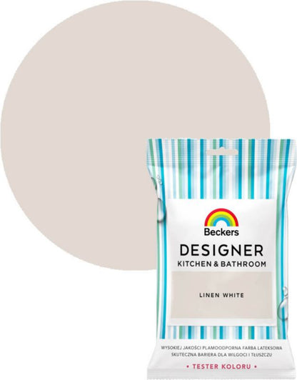 Tester af farve Beckers Designer Kitchen & Bathroom Linen White 0,05 l