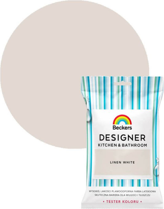 Tester af farve Beckers Designer Kitchen & Bathroom Linen White 0,05 l