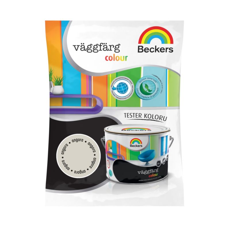 Tester af farve Beckers Vaggfarg Colour angora 0,05 l