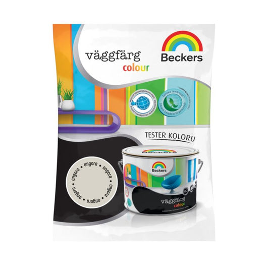 Tester af farve Beckers Vaggfarg Colour angora 0,05 l