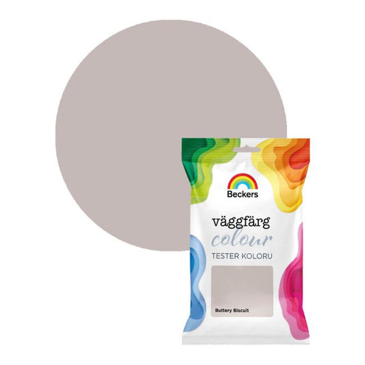 Tester til Beckers Vaggfarg Colour maling i farven buttery biscuit 0,05 l