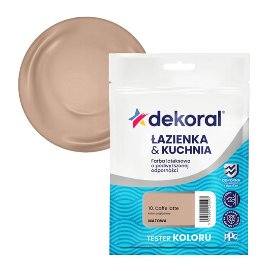 Tester maling Dekoral Badeværelse & Køkken caffe latte 0,03 l
