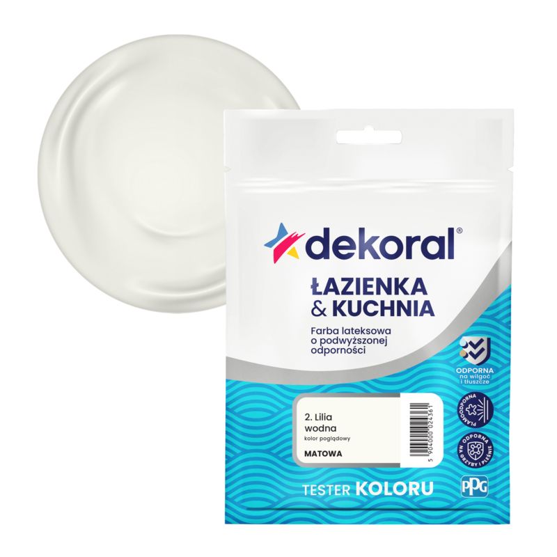 Tester af farve Dekoral Badeværelse & Køkken vandlilje 0,03 l