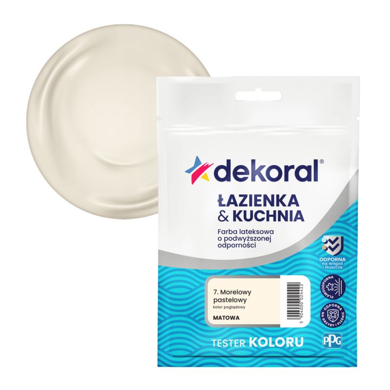 Dekoral tester maling til badeværelse og køkken i pastel abrikos, 0,03 l