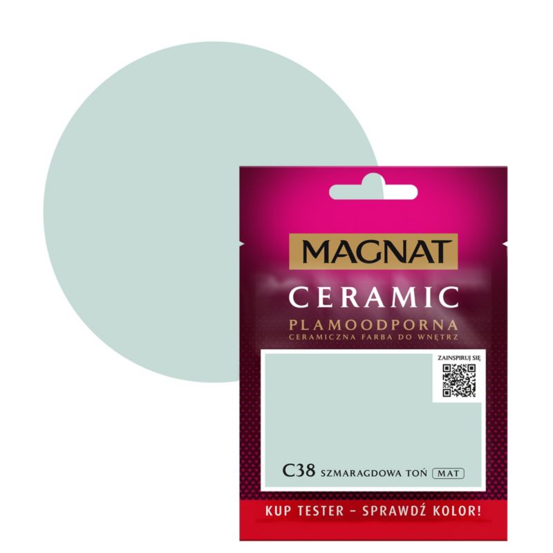 Tester maling Magnat Ceramic C38 smaragdgrøn tone 0,03 l