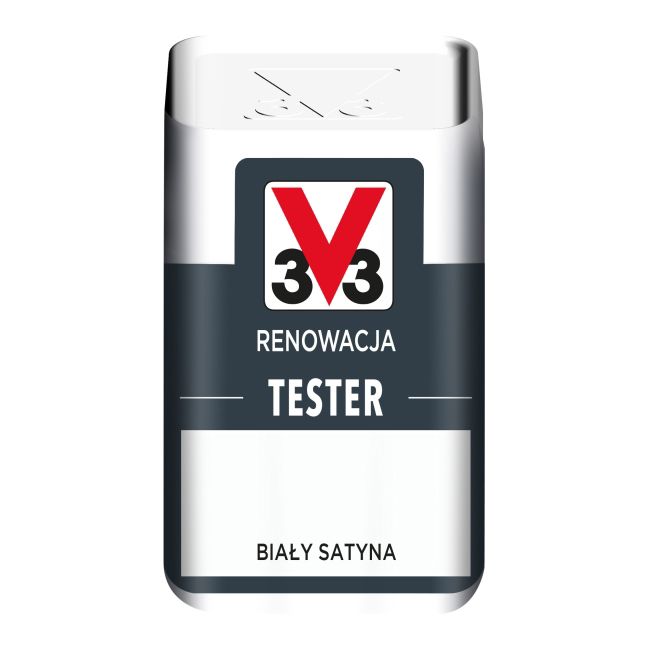 V33 renoveringsmaling tester hvid satin 0,05 l