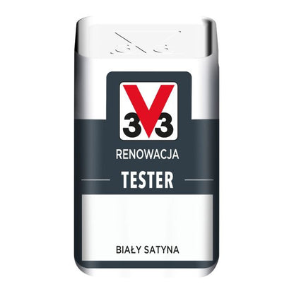 V33 renoveringsmaling tester hvid satin 0,05 l