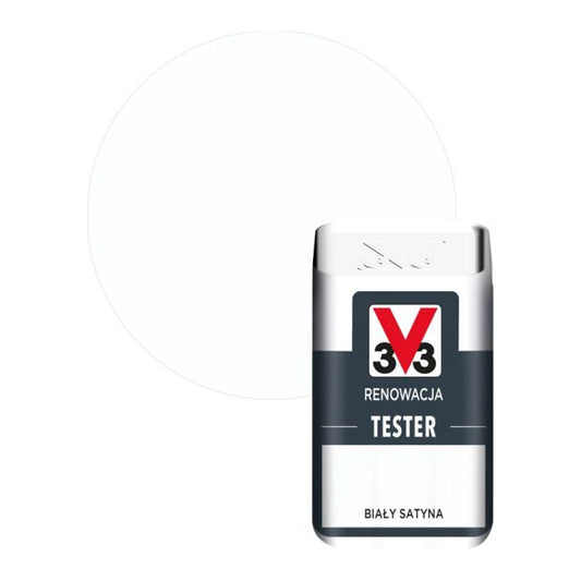 V33 renoveringsmaling tester hvid satin 0,05 l