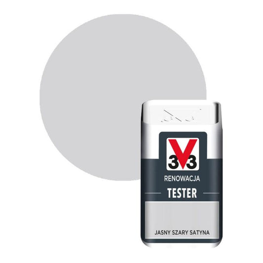 Tester til renoveringsmaling V33 lys grå satin 0,05 l