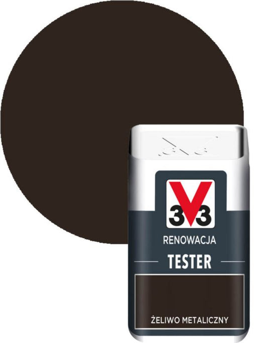 V33 renoveringsmaling tester støbejern metallic 0,05 l