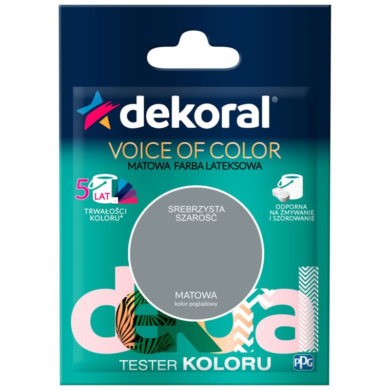Testerfarve Dekoral Voice of Color sølvgrå 0,05 l