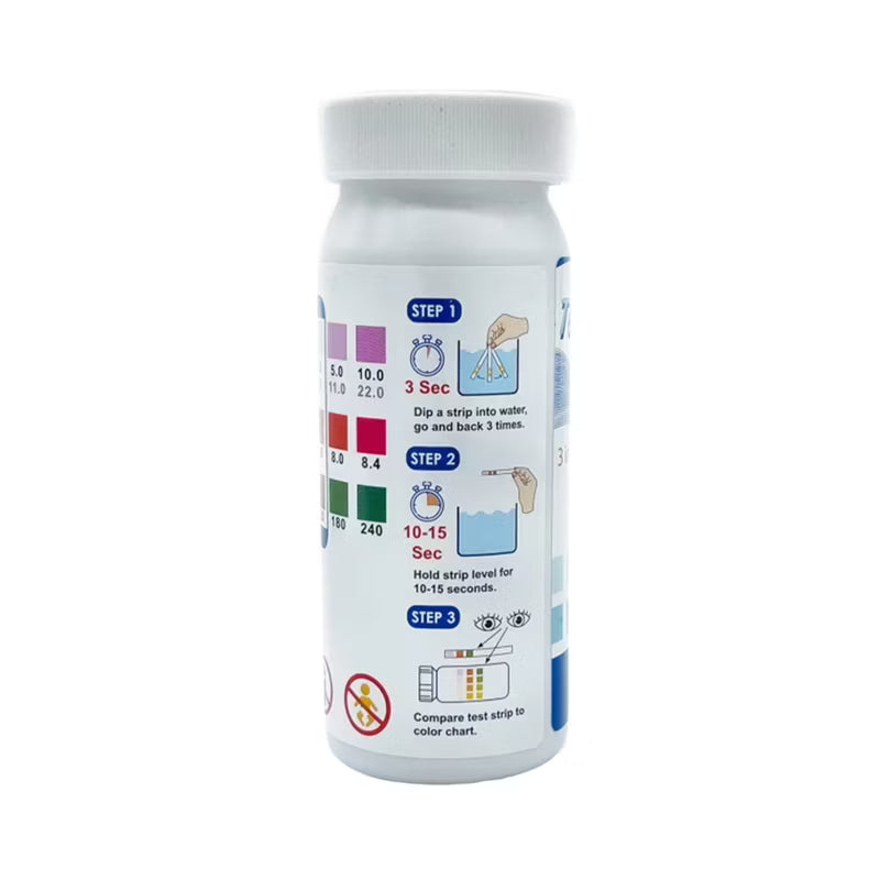Teststrips til Poolvand 3-i-1 pH Klor 50 Stk.