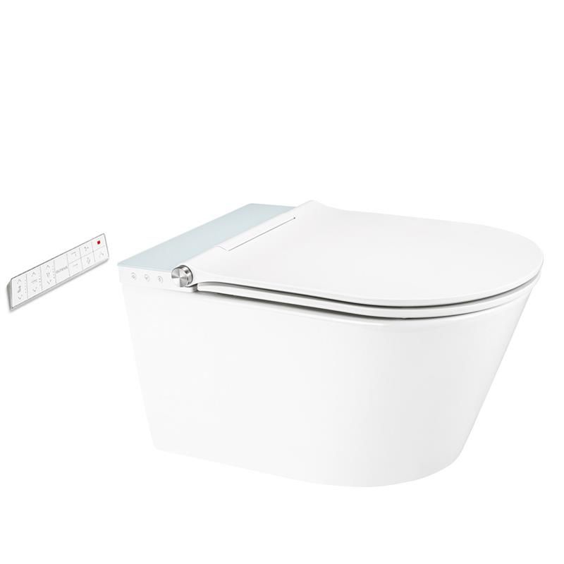 Toilet med Bidetfunktion Væghængt Uden Bræt Hvid 59,9x38,5 cm