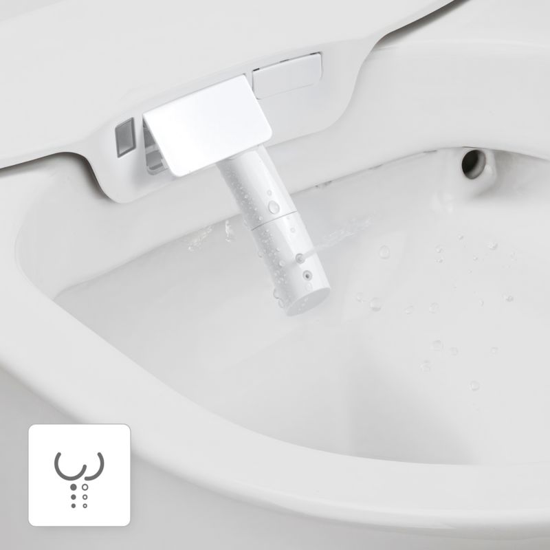 Toilet med Bidetfunktion Væghængt Uden Bræt Hvid 59,9x38,5 cm