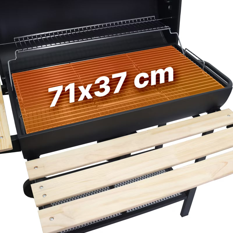 Kuglegrill Tøndegrill 108x65 cm Sort med Termometer