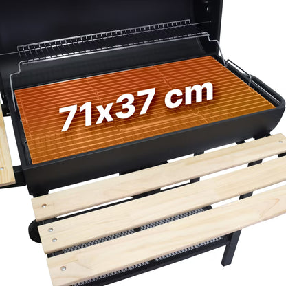 Kuglegrill Tøndegrill 108x65 cm Sort med Termometer