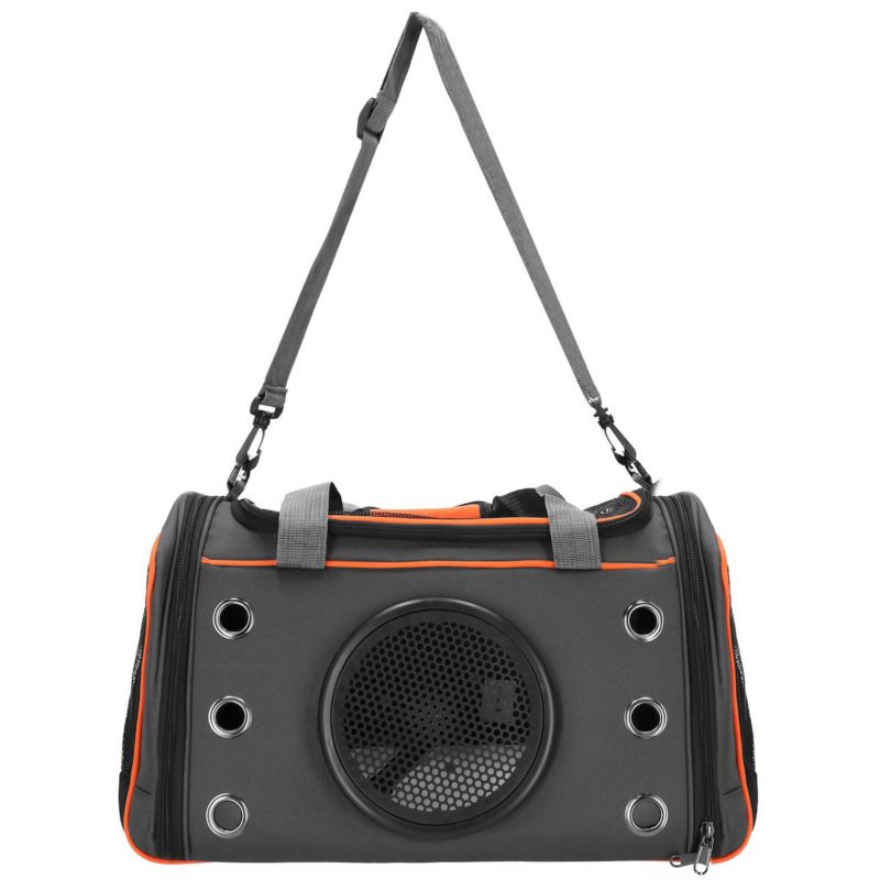 Bærbar taske til hund og kat Springos dyretransportør 24x48x33 cm sort-orange 1 stk.